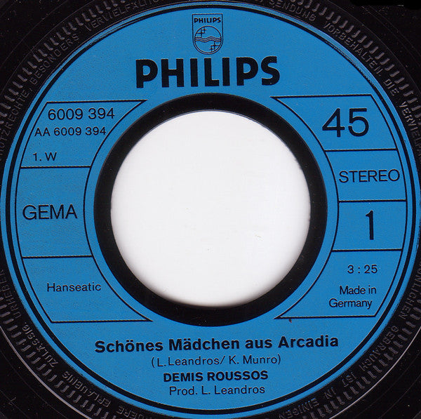 Demis Roussos : Schönes Mädchen Aus Arcadia (7", Single)