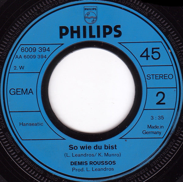 Demis Roussos : Schönes Mädchen Aus Arcadia (7", Single)