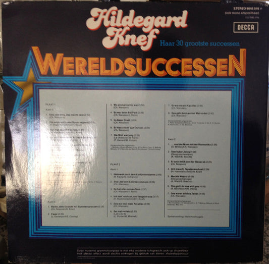 Hildegard Knef : Wereldsuccessen - Haar 30 Grootste Successen (2xLP, Comp)
