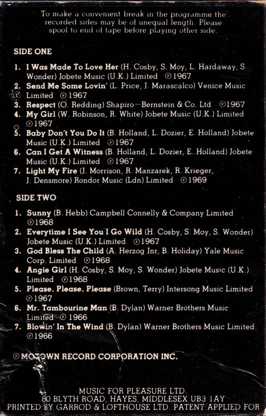 Stevie Wonder : Light My Fire (Cass, Comp)