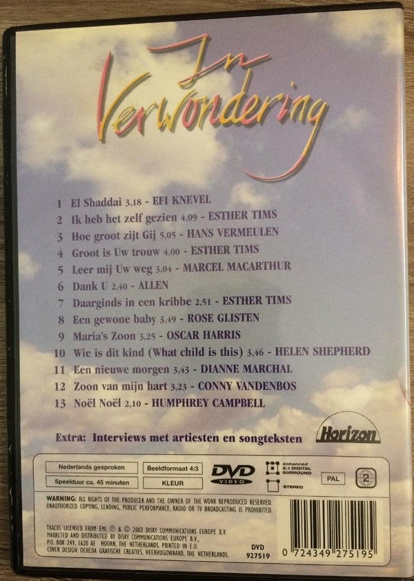 Various : In Verwondering (Nederlandstalige Gospel Special & Nederlandstalige Gospel Kerst) (DVD, Album, PAL)