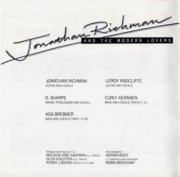 Jonathan Richman & The Modern Lovers : Mega Hits (CD, Comp)
