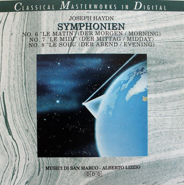 Joseph Haydn : Symphonien - No. 6 Le Matin = Der Morgen = Morning - No. 7 Le Midi = Der Mittag = Midday - No. 8 Le Soir = Der Abend = Evening (CD)