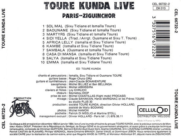 Touré Kunda : Live Paris-Ziguinchor (CD, Album, RE)