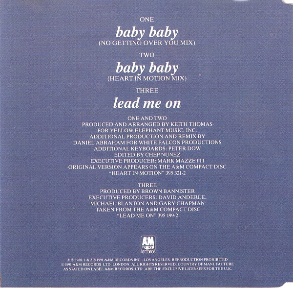 Amy Grant : Baby Baby (CD, Maxi)