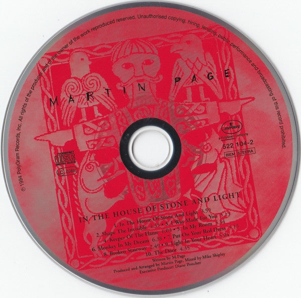 Martin Page : In The House Of Stone And Light (CD, Album)