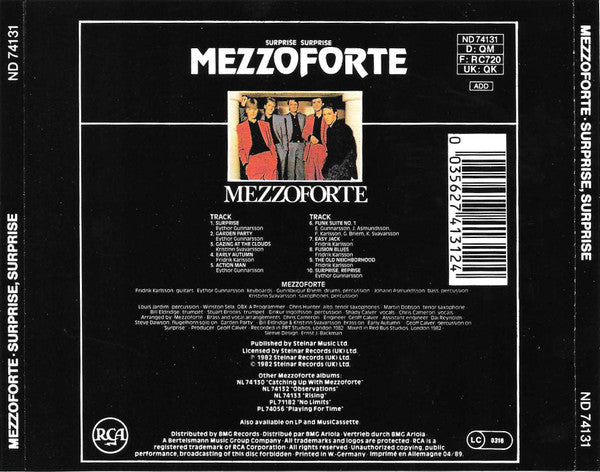 Mezzoforte : Surprise, Surprise (CD, Album, RE)