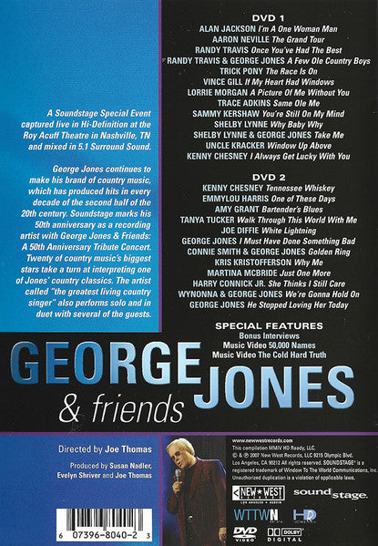 George Jones (2) & Various : 50th Anniversary Tribute Concert (2xDVD-V, Multichannel, NTSC)