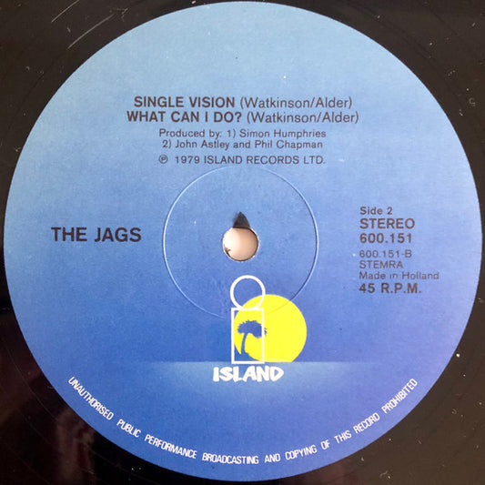The Jags : Back Of My Hand / Double Vision (12")