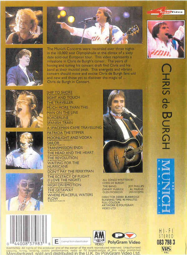 Chris de Burgh : The Munich Concerts (VHS, PAL)