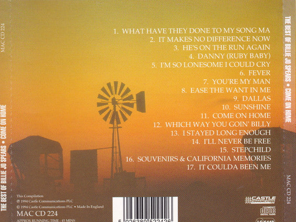 Billie Jo Spears : The Best Of Billie Jo Spears Come On Home (CD, Comp, RE)