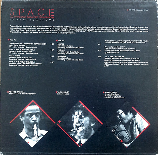 Space (12) - Roscoe Mitchell / Thomas Buckner / Gerald Oshita : Improvisations – An Interesting Breakfast Conversation (LP, Album)
