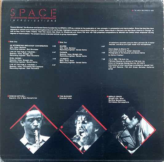 Space (12) - Roscoe Mitchell / Thomas Buckner / Gerald Oshita : Improvisations – An Interesting Breakfast Conversation (LP, Album)
