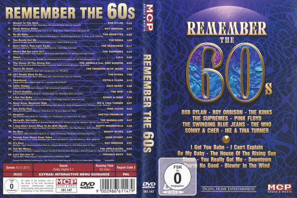 Various : Remember The 60's (2xDVD-V, PAL + Box, Comp, Unofficial)