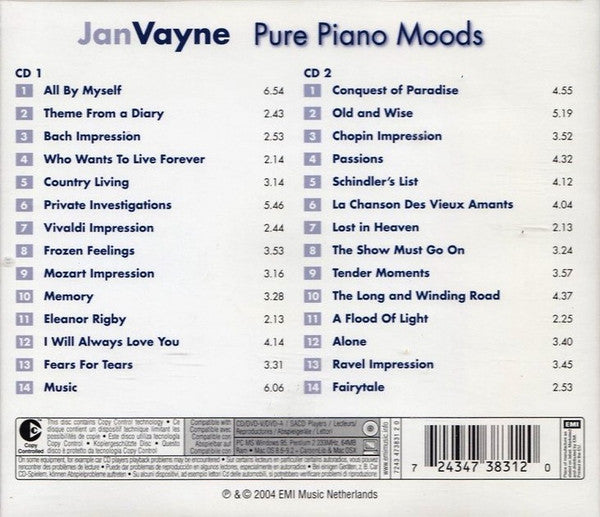 Jan Vayne : Pure Piano Moods (2xCD, Comp, Copy Prot.)