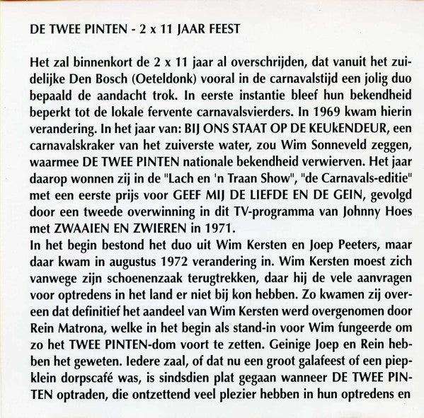 De Twee Pinten : 2x11 Jaar Feest (CD, Comp)