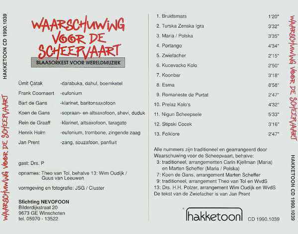 Waarschuwing Voor De Scheepvaart : Waarschuwing Voor De Scheepvaart (Blaasorkest Voor Wereldmuziek) (CD, Album)