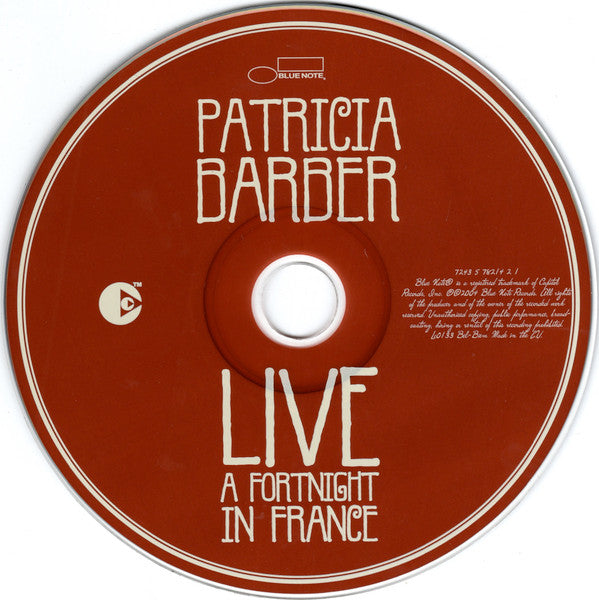 Patricia Barber : Live: A Fortnight In France (CD, Album, Cop)