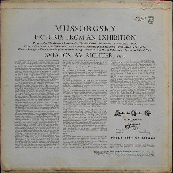 Modest Mussorgsky, Sviatoslav Richter : Pictures from an Exhibition (LP)