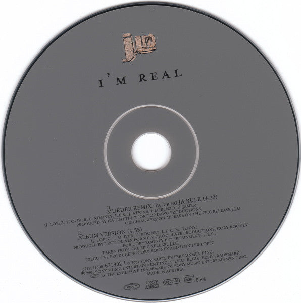 Jennifer Lopez : I'm Real (CD, Single, Car)