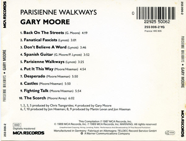 Gary Moore : Parisienne Walkways (CD, Comp)