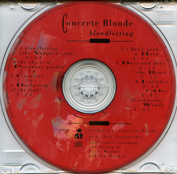 Concrete Blonde : Bloodletting (CD, Album)