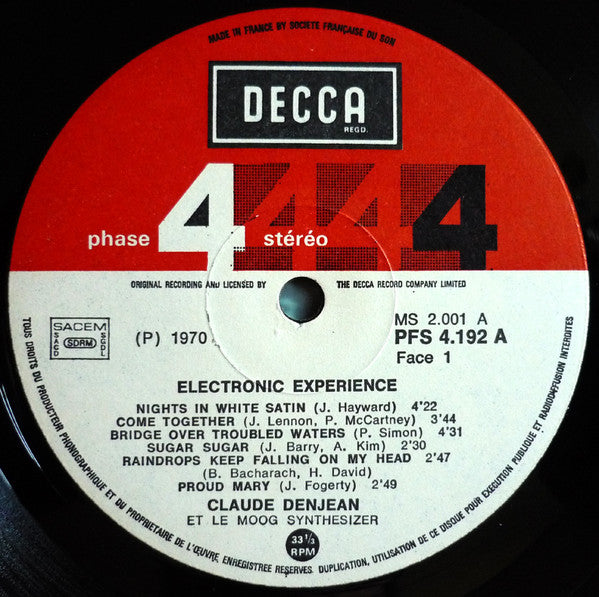 Claude Denjean : Electronic Experience (LP, Album, RE, RP)