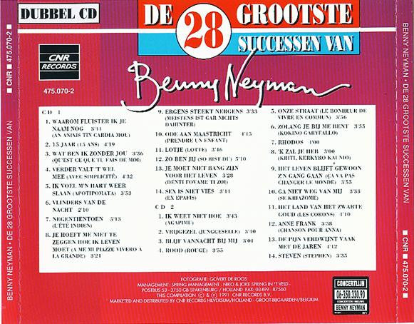 Benny Neyman : De 28 Grootste Successen Van Benny Neyman (2xCD, Comp)