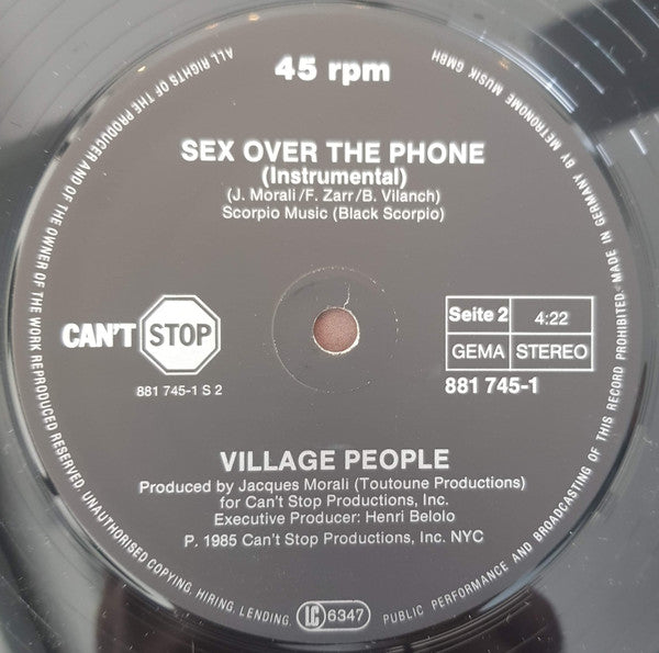 Village People : Sex Over The Phone (12", Maxi)