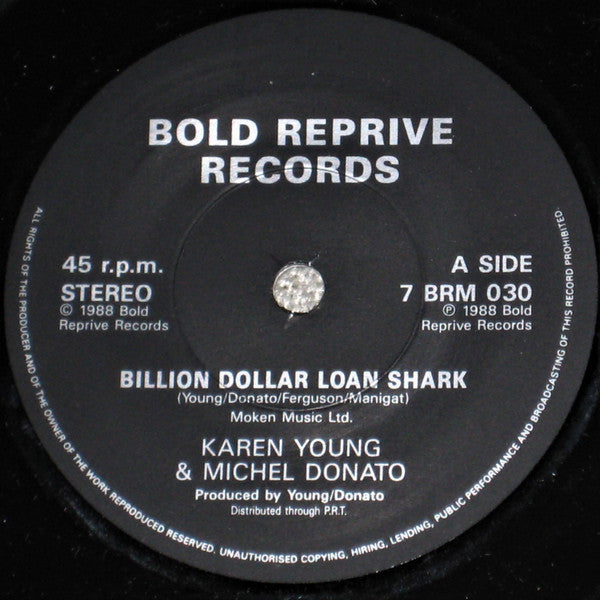 Karen Young (3) & Michel Donato : Billion Dollar Loan Shark (7", Single, Promo)
