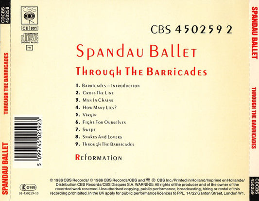 Spandau Ballet : Through The Barricades (CD, Album)