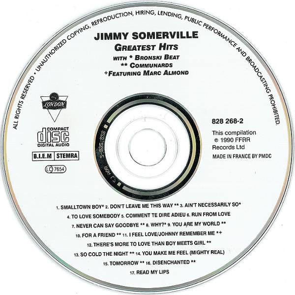 Jimmy Somerville Featuring Bronski Beat And The Communards : The Singles Collection 1984/1990 (CD, Comp, RE)