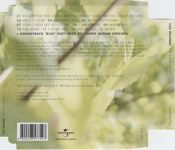 Ilse DeLange : The Great Escape (CD, Album, Sup)