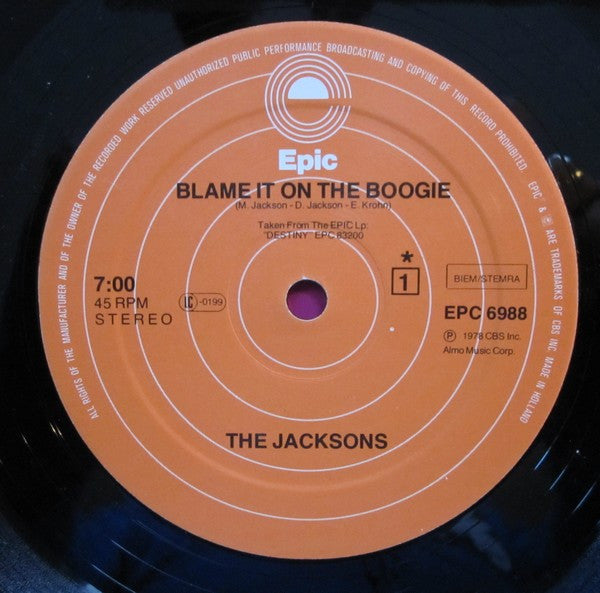 The Jacksons : Blame It On The Boogie (12", Single)