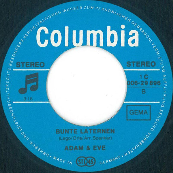 Adam & Eve (6) : Wenn Die Sonne Erwacht In Den Bergen / Bunte Laternen (7", Single, Ad4)