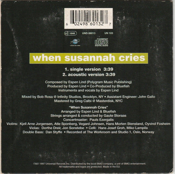 Espen Lind : When Susannah Cries (CD, Single)