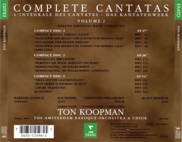 Johann Sebastian Bach - Ton Koopman, The Amsterdam Baroque Orchestra And Choir : Complete Cantatas - Volume 2 (3xCD, Album)