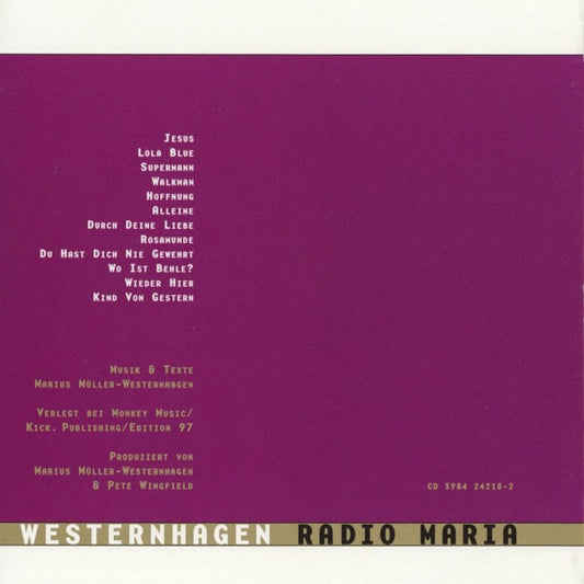 Marius Müller-Westernhagen : Radio Maria (CD, Album)