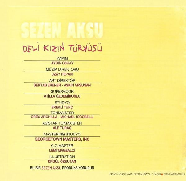 Sezen Aksu : Deli Kızın Türküsü (CD, Album)