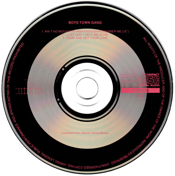 Boys Town Gang : Ain't No Mountain High Enough / Remember Me (CD, Single)