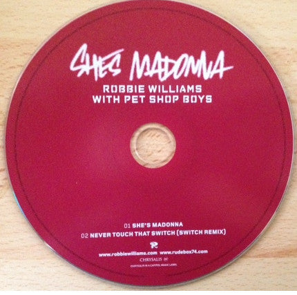 Robbie Williams With Pet Shop Boys : She's Madonna (CD, Single, Car)