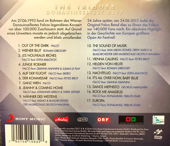 Falco : Coming Home (The Tribute) (Donauinselfest 2017)  (CD, Album)