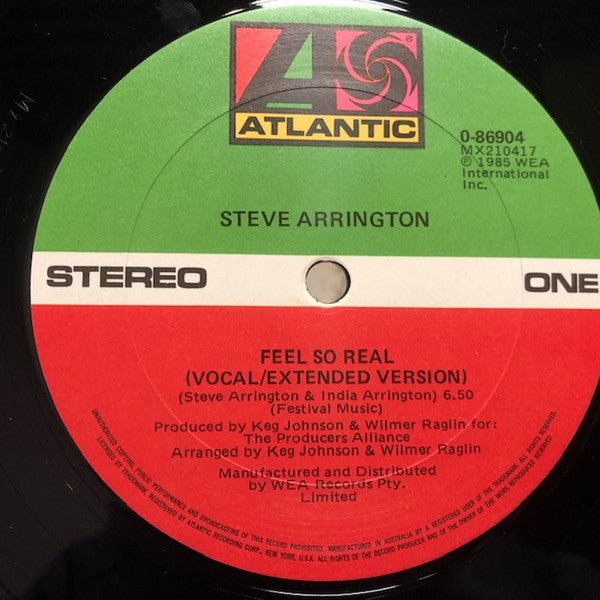 Steve Arrington : Feel So Real (12", Maxi)