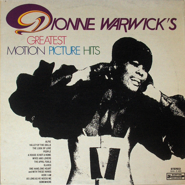Dionne Warwick : Dionne Warwick's Greatest Motion Picture Hits (LP, Comp)