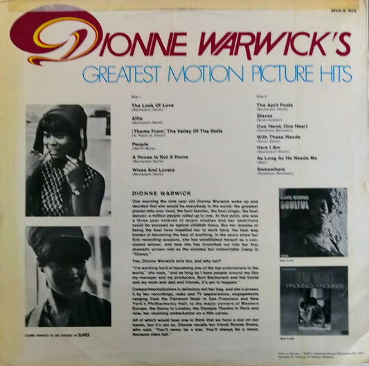 Dionne Warwick : Dionne Warwick's Greatest Motion Picture Hits (LP, Comp)
