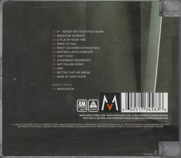 Maroon 5 : It Won't Be Soon Before Long (CD, Album, Sup)