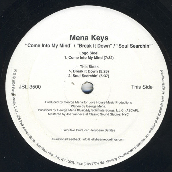Mena Keys : Come Into My Mind (12")