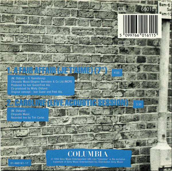 Misty Oldland : A Fair Affair (Je T'aime) (CD, Single, Car)