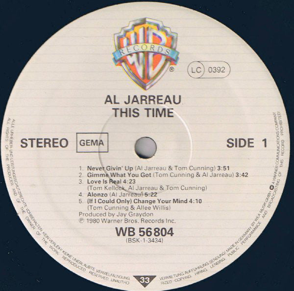 Al Jarreau : This Time (LP, Album)