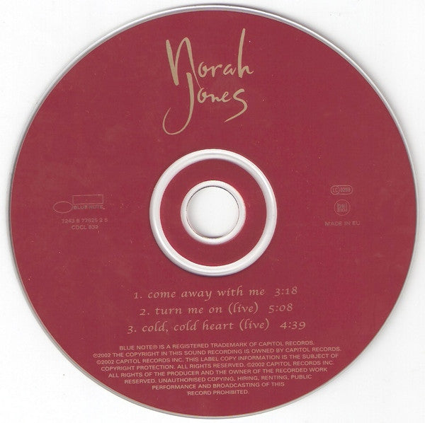Norah Jones : Come Away With Me (CD, Single)